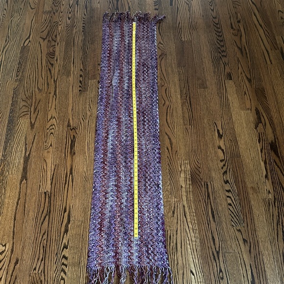 Missoni Purple Gray White Silver Red Sparkle Fringe Scarf - Picture 13 of 14